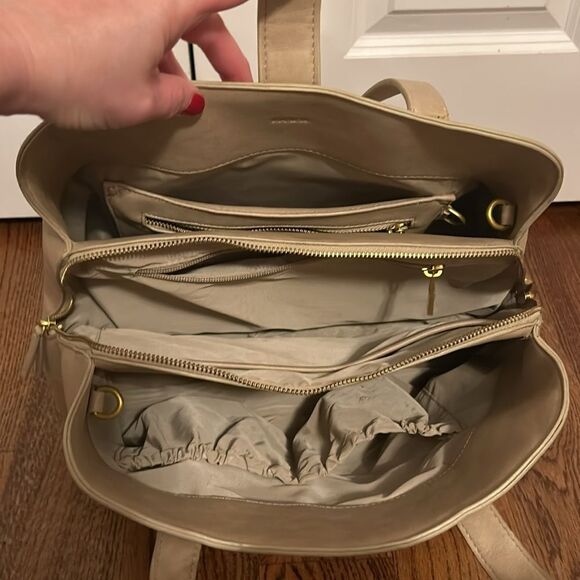 FAWN Design Satchel Diaper Bag Large NWOT Taupe Mandi Nelson - Picture 4 of 5